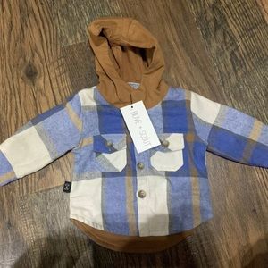 Baby olive + scout plaid jacket 3-6 months